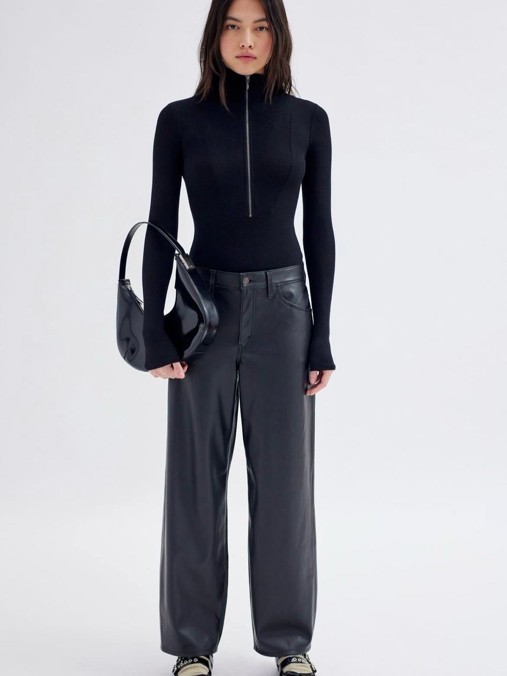 Levi Faux Leather Baggy Dad Pant